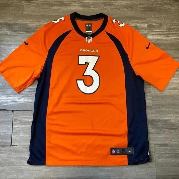 RUSSELL WILSON‎ #3 DENVER BRONCOS NIKE JERSEY Men’s Size XL Orange NFL Football - Picture 1 of 11